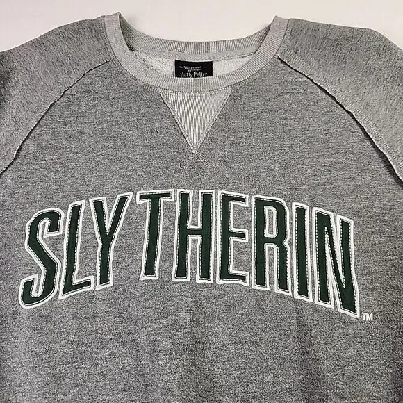 Slytherin Wizarding World of Harry Potter Sweatshirt Patch Universal Gray Small - Picture 2 of 11